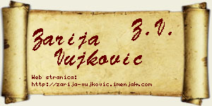 Zarija Vujković vizit kartica